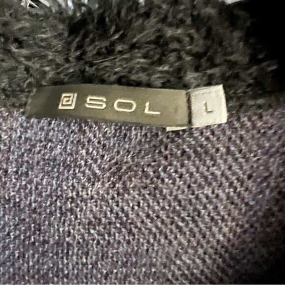 SOL Women Large Baby Alpaca Cardigan Sweater Merino Wool Fur collar Grandpa Warm - Picture 16 of 16